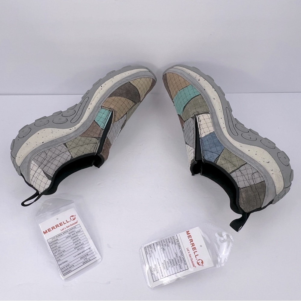 MERRELL JUNGLE MOC SCRAP LEATHER MULTI COLOR PATCHWORK CLOGS/SHOES SIZE 12 - Picture 8 of 17